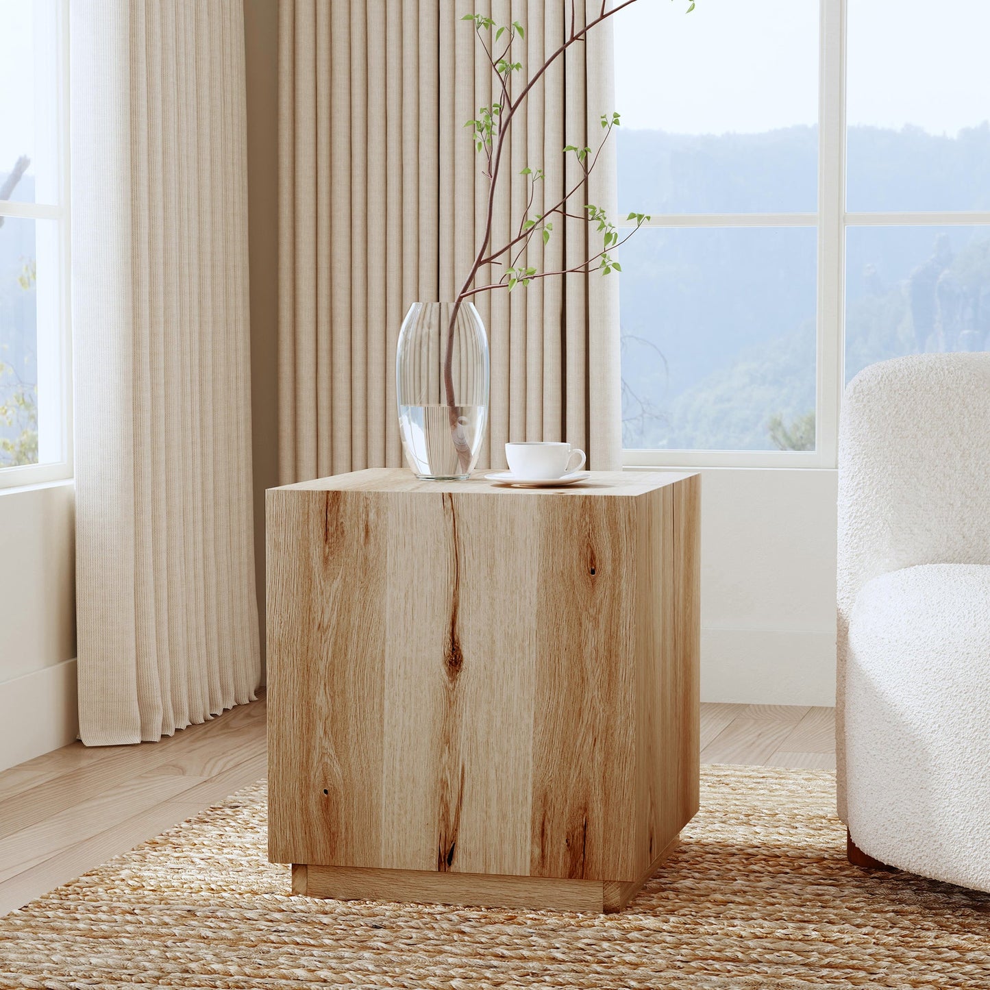 True Natural Oak Veneer Accent & End Table Layne End Table Collection