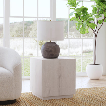 Milk White Oak Veneer Accent & End Table Layne End Table Collection