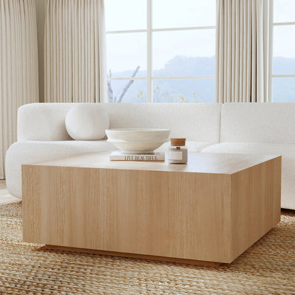 True Natural Oak Veneer Coffee Table Layne Coffee Table with Casters Collection