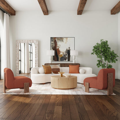 True Natural Oak Veneer Coffee Table Layne Coffee Table with Casters Collection