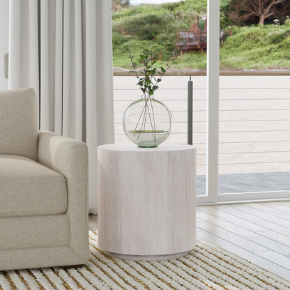 Milk White Oak Veneer Accent & End Table Layne End Table Collection