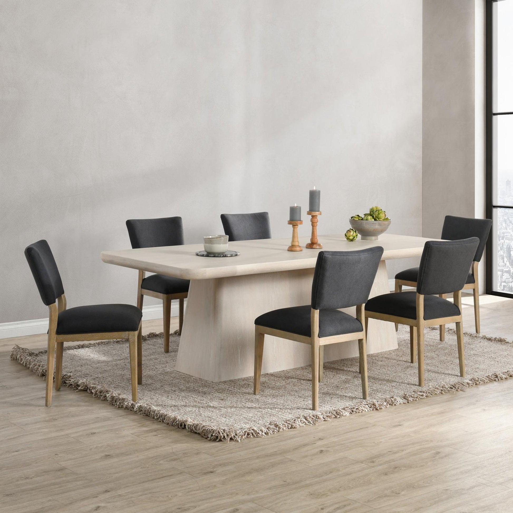 Milk White Oak Veneer Dining Table Orlando Dining Table Collection