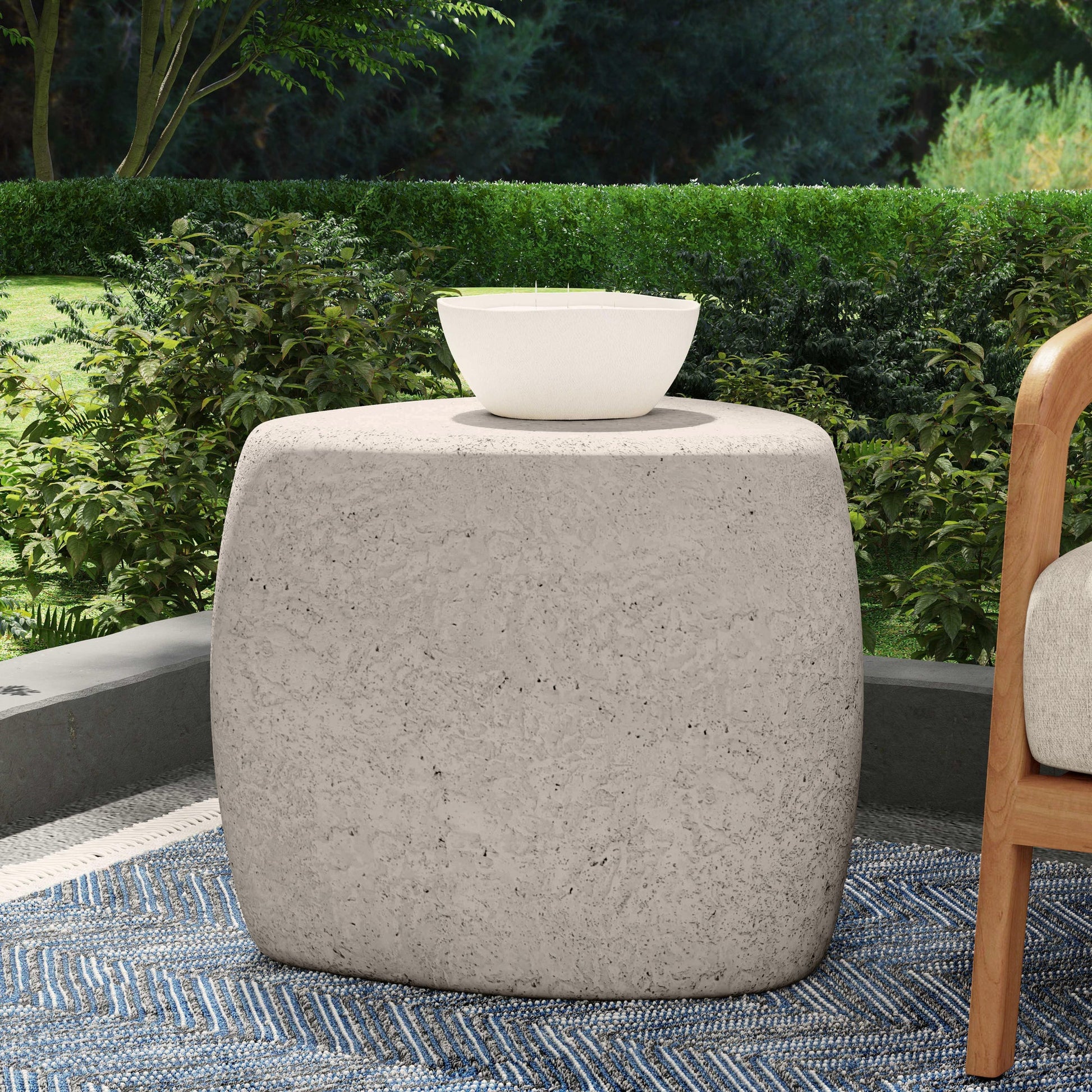Light Gray Outdoor Accent & End Table Britney Outdoor End Table Collection