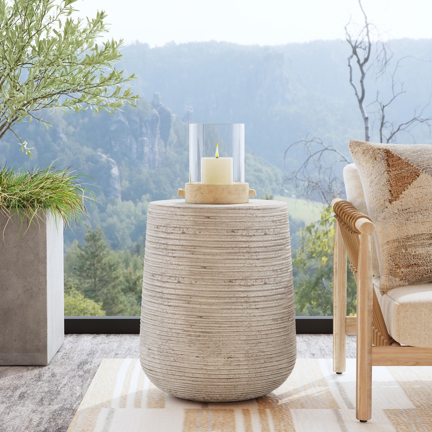 Light Gray Outdoor Accent & End Table Nellie Outdoor End Table Collection