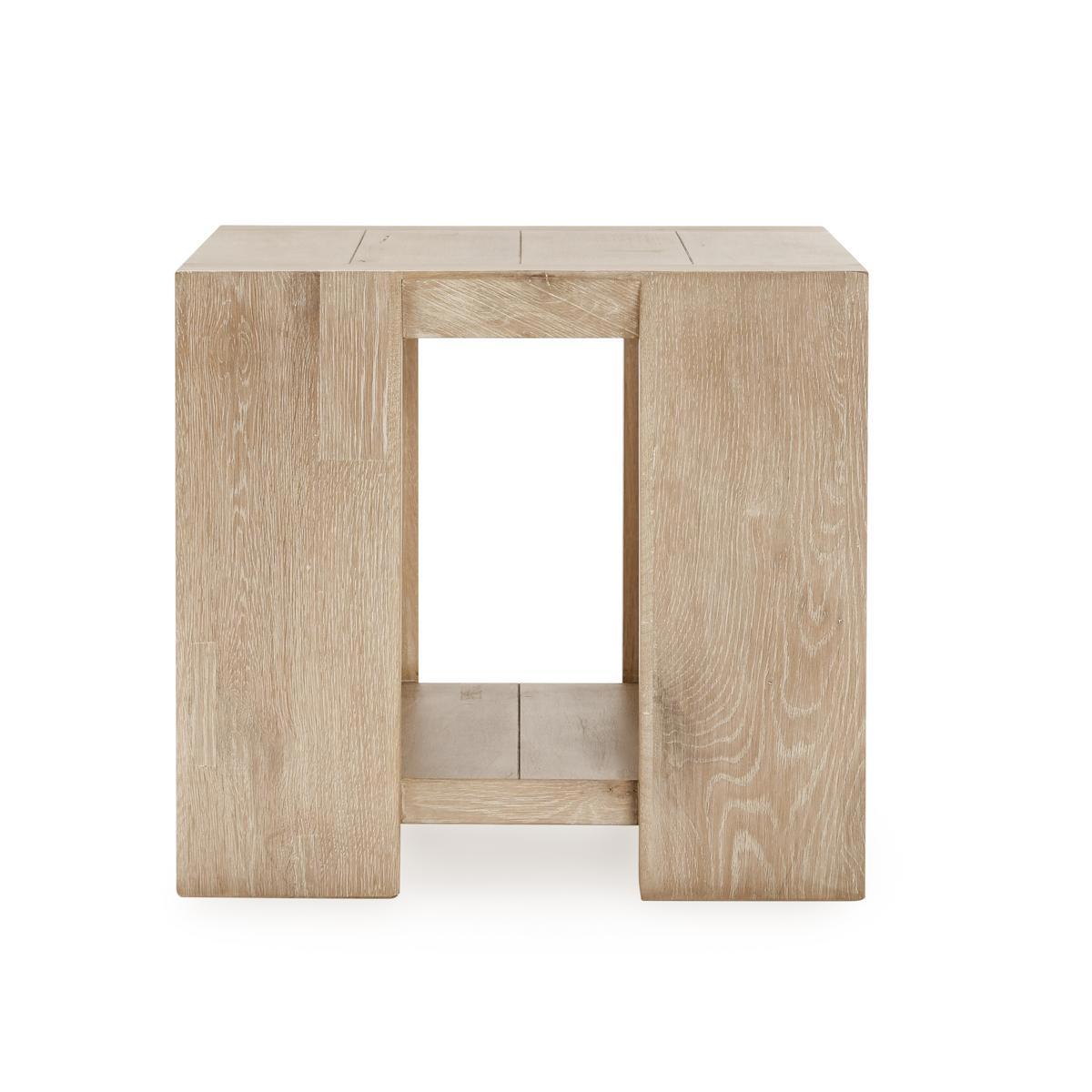 Aged Cream Reclaimed Oak Accent & End Table Troy End Table Collection