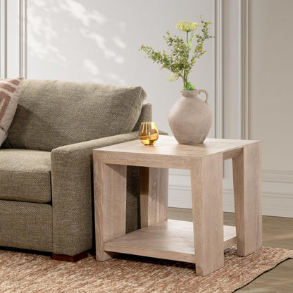 Aged Cream Reclaimed Oak Accent & End Table Troy End Table Collection