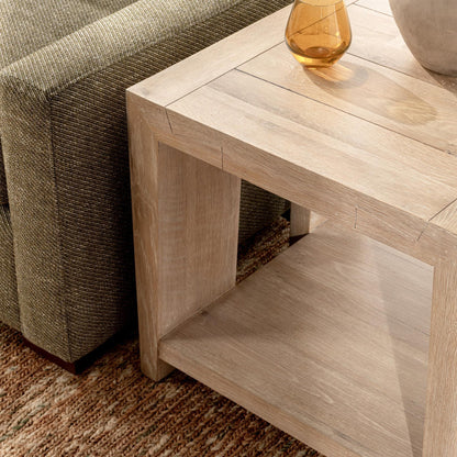 Aged Cream Reclaimed Oak Accent & End Table Troy End Table Collection