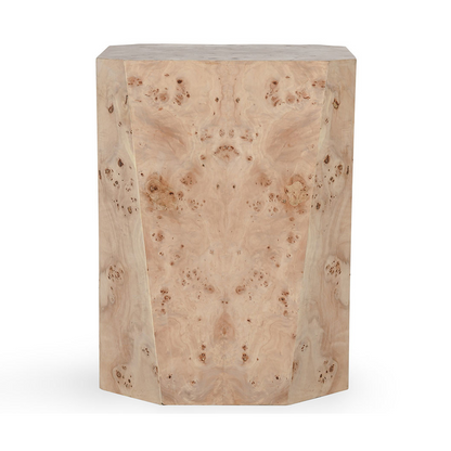 Natural Burl Veneer Accent & End Table Avena End Table Collection