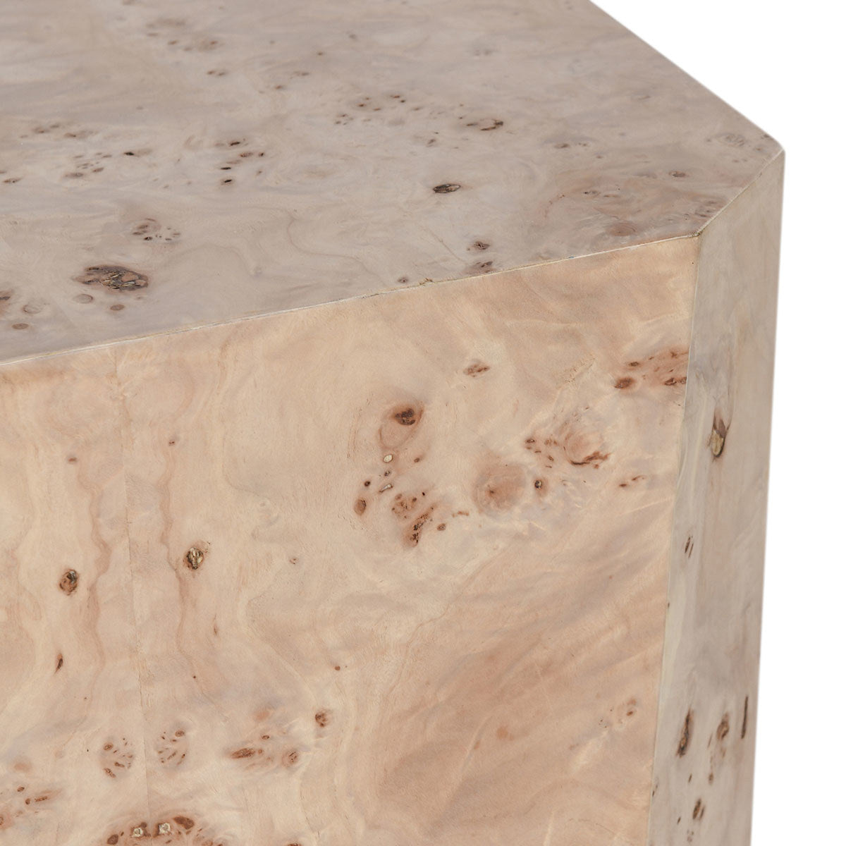 Natural Burl Veneer Accent & End Table Avena End Table Collection