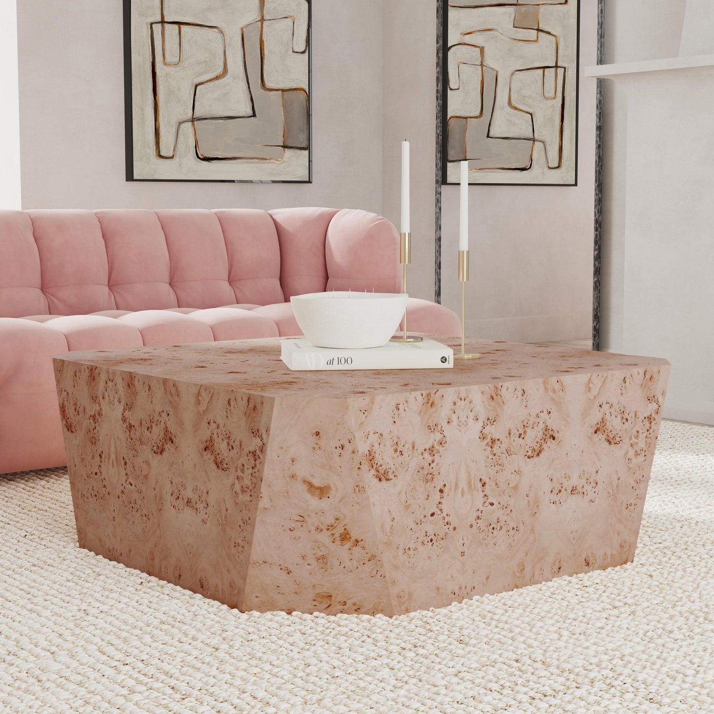 Natural Burl Veneer Coffee Table Avena Coffee Table Collection