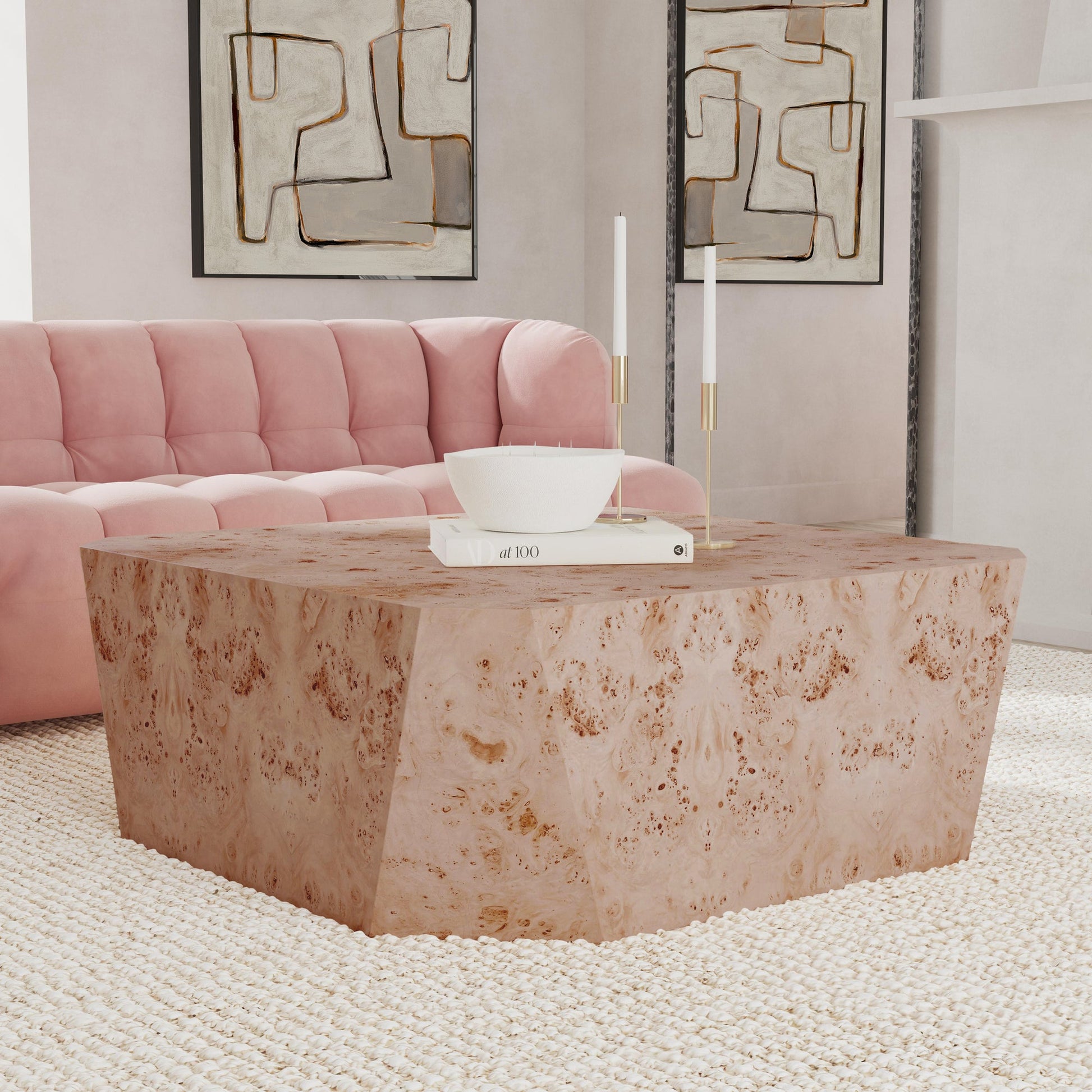 Natural Burl Veneer Coffee Table Avena Coffee Table Collection