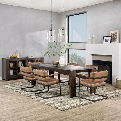 Suede Brown Reclaimed Oak Dining Table Troy Dining Table Collection
