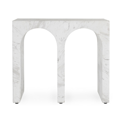 Ivory/Gray Outdoor Accent & End Table Marmo Outdoor End Table Collection