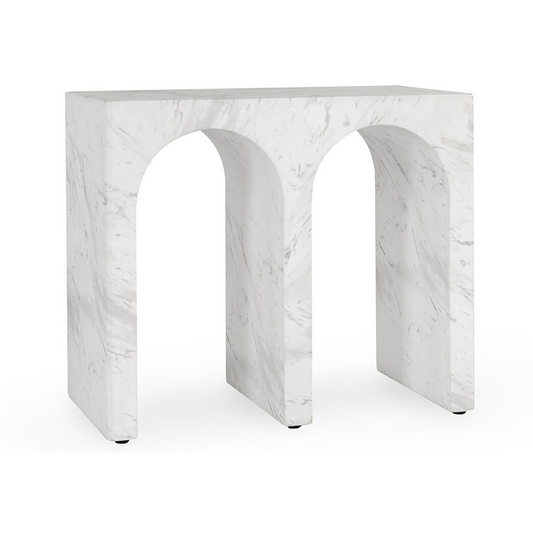 Ivory/Gray Outdoor Accent & End Table Marmo Outdoor End Table Collection