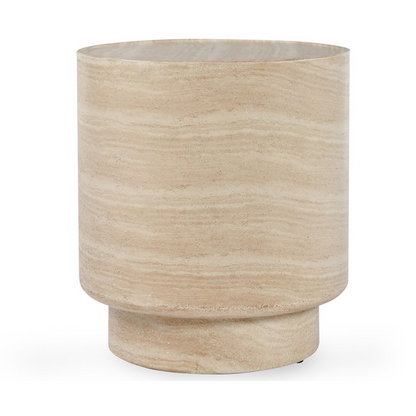 Travertine Outdoor Accent & End Table Mckenna Outdoor End Table Collection