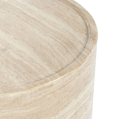 Travertine Outdoor Accent & End Table Mckenna Outdoor End Table Collection
