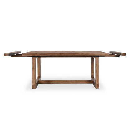 Smoke Brown Reclaimed Pine Wood Dining Table Lyra Extendable Dining Table Collection
