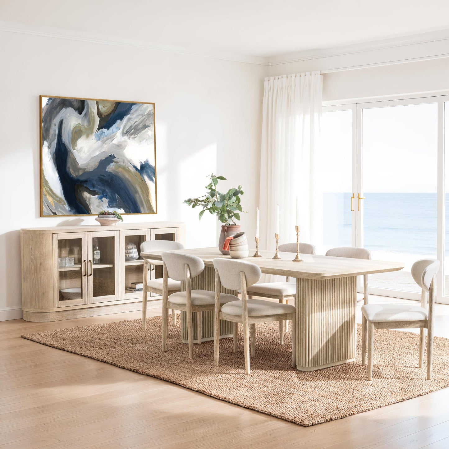 Cream Washed Oak Veneer Dining Table Vander Dining Table Collection