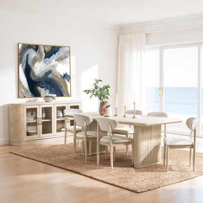 Cream Washed Oak Veneer Dining Table Vander Dining Table Collection