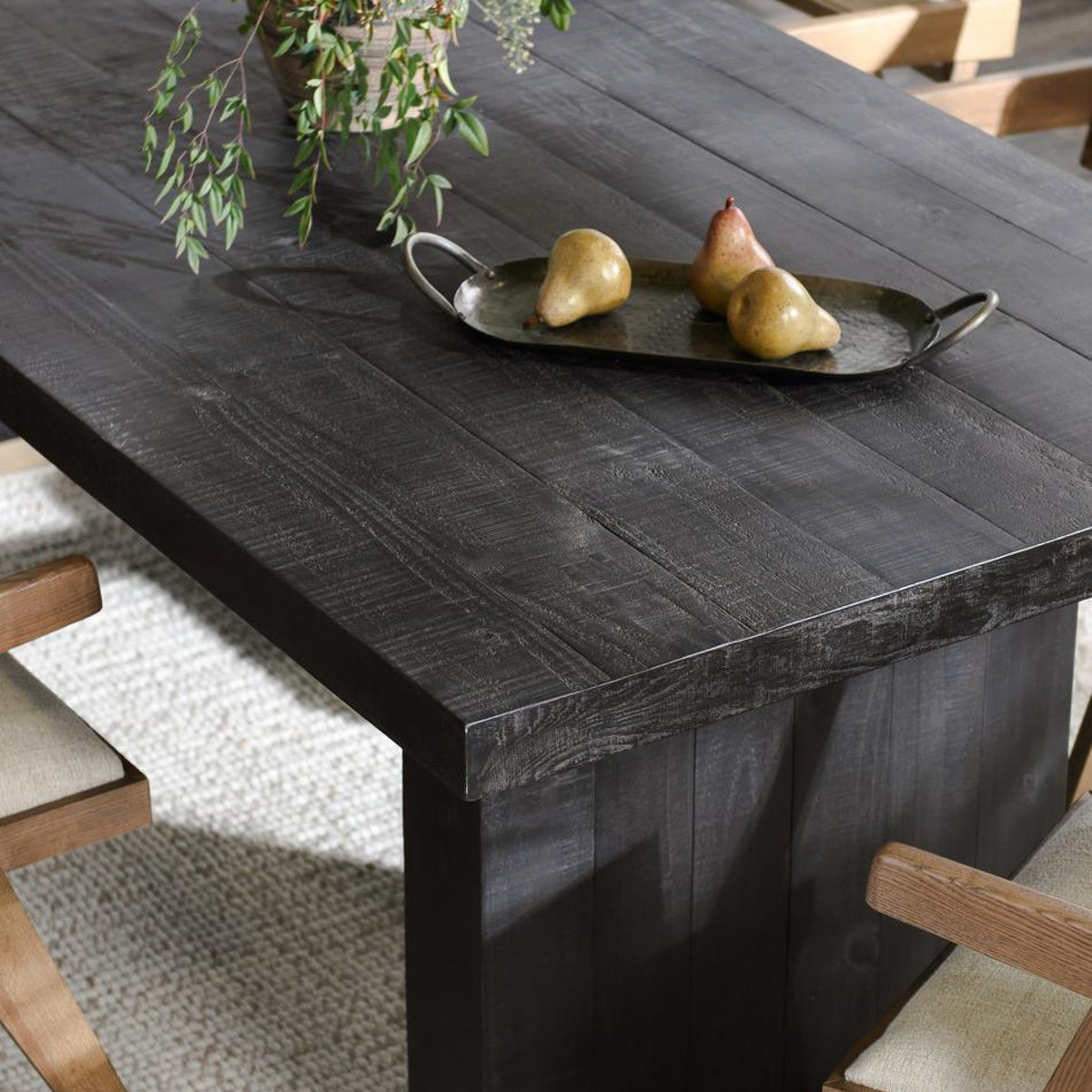 Carbon Black Reclaimed Pine Dining Table Lynx Dining Table Collection