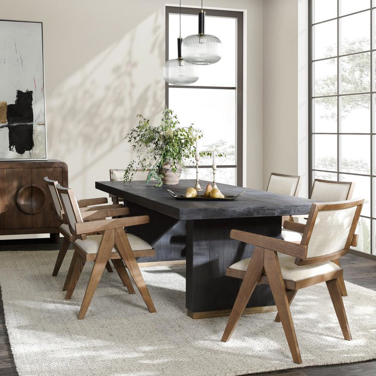 Carbon Black Reclaimed Pine Dining Table Lynx Dining Table Collection