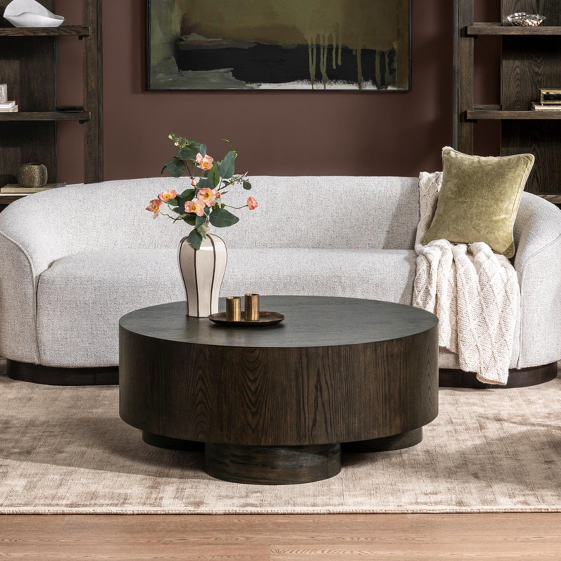 Coffee Brown Oak Veneer Coffee Table Runa Coffee Table Collection