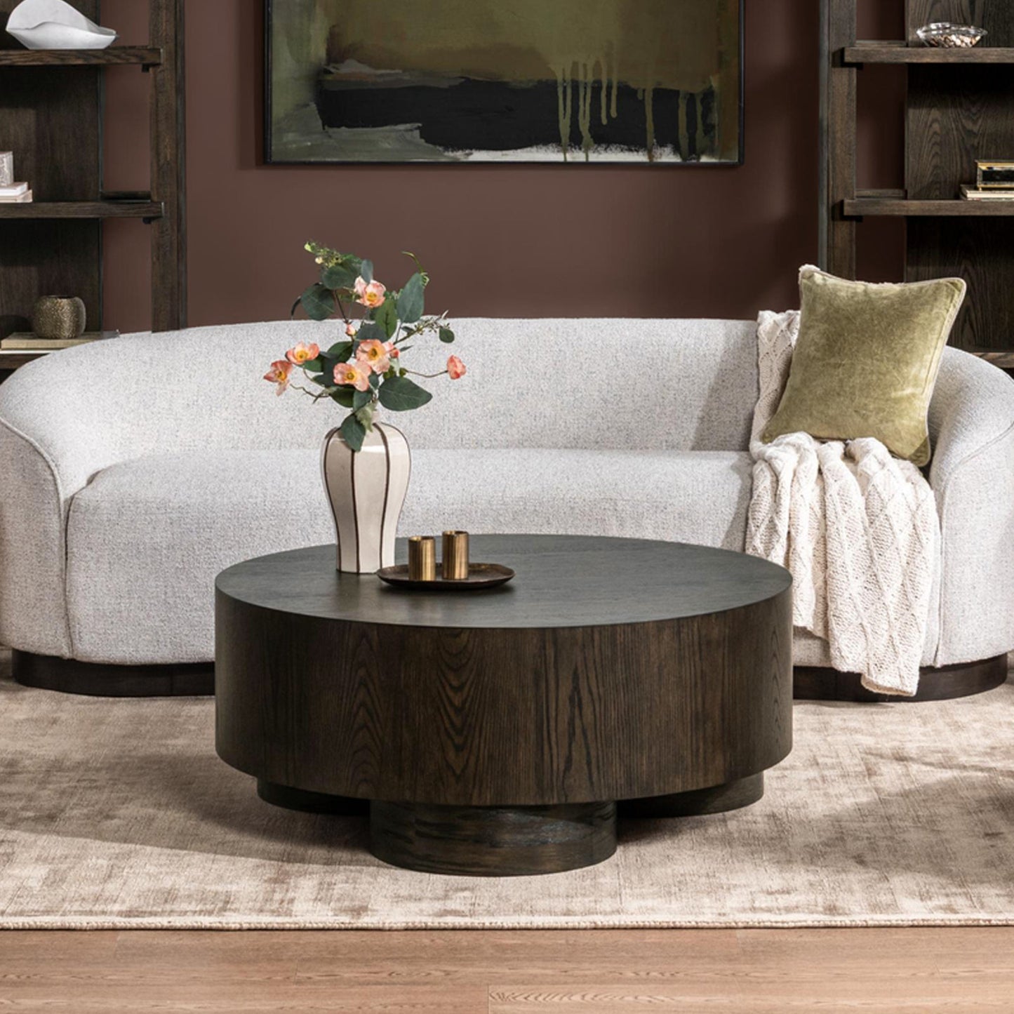 Coffee Brown Oak Veneer Coffee Table Runa Coffee Table Collection