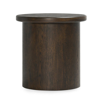 Coffee Brown Oak Veneer Accent & End Table Runa End Table Collection