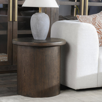 Coffee Brown Oak Veneer Accent & End Table Runa End Table Collection