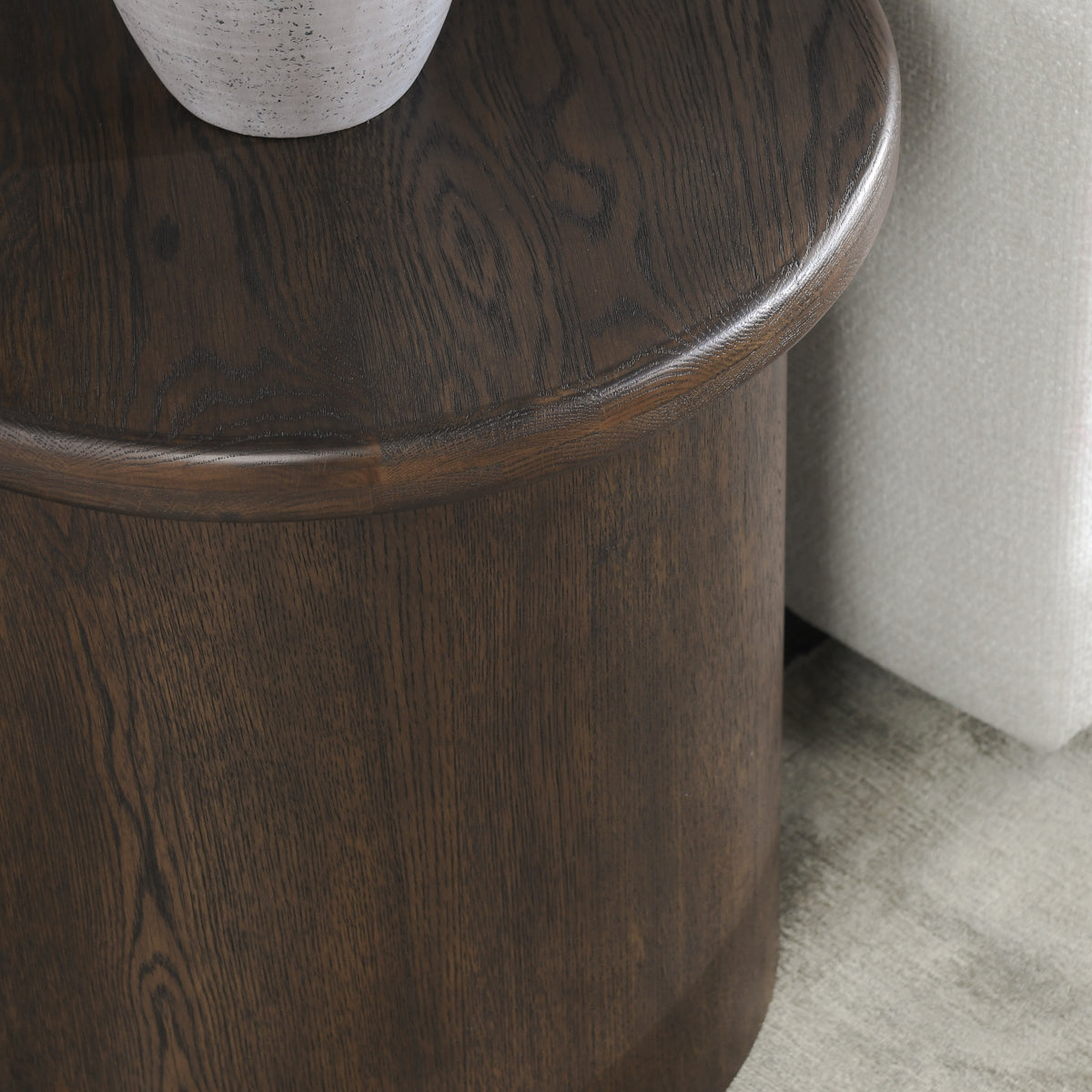 Coffee Brown Oak Veneer Accent & End Table Runa End Table Collection