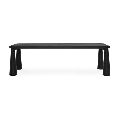 Ink Black Oak Wood Dining Table Atrop Dining Table Collection
