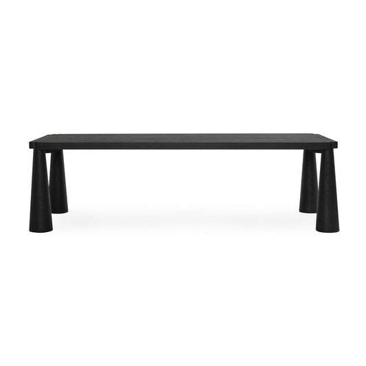 Ink Black Oak Wood Dining Table Atrop Dining Table Collection