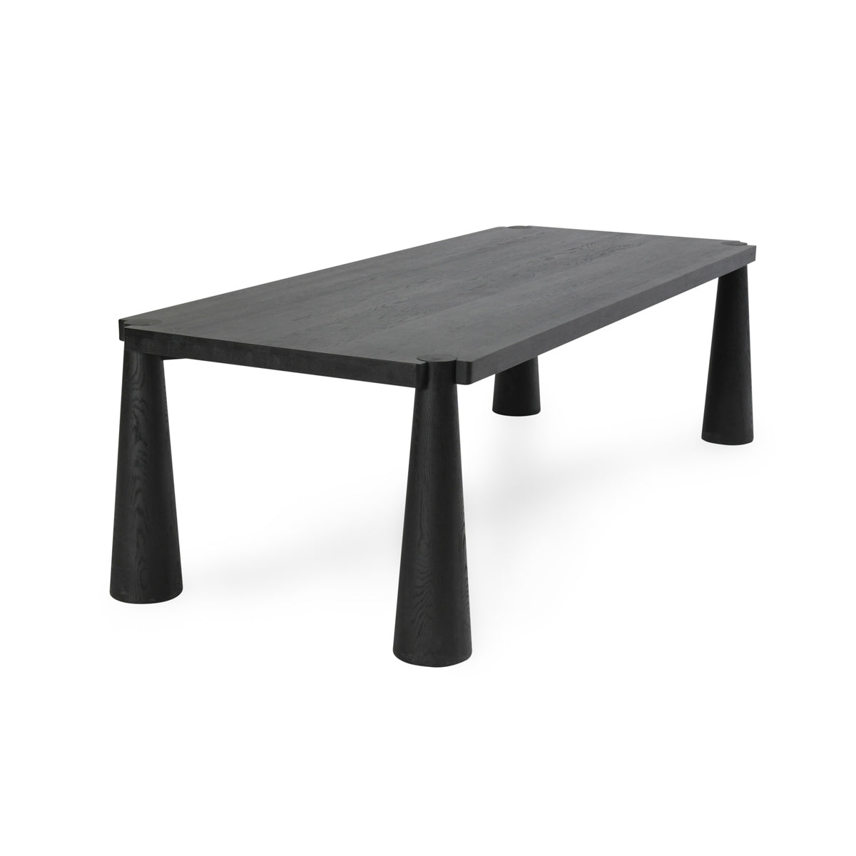 Ink Black Oak Wood Dining Table Atrop Dining Table Collection