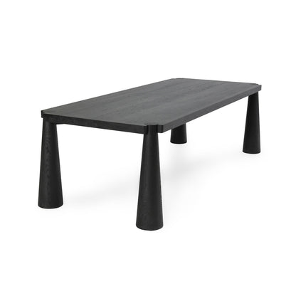 Ink Black Oak Wood Dining Table Atrop Dining Table Collection