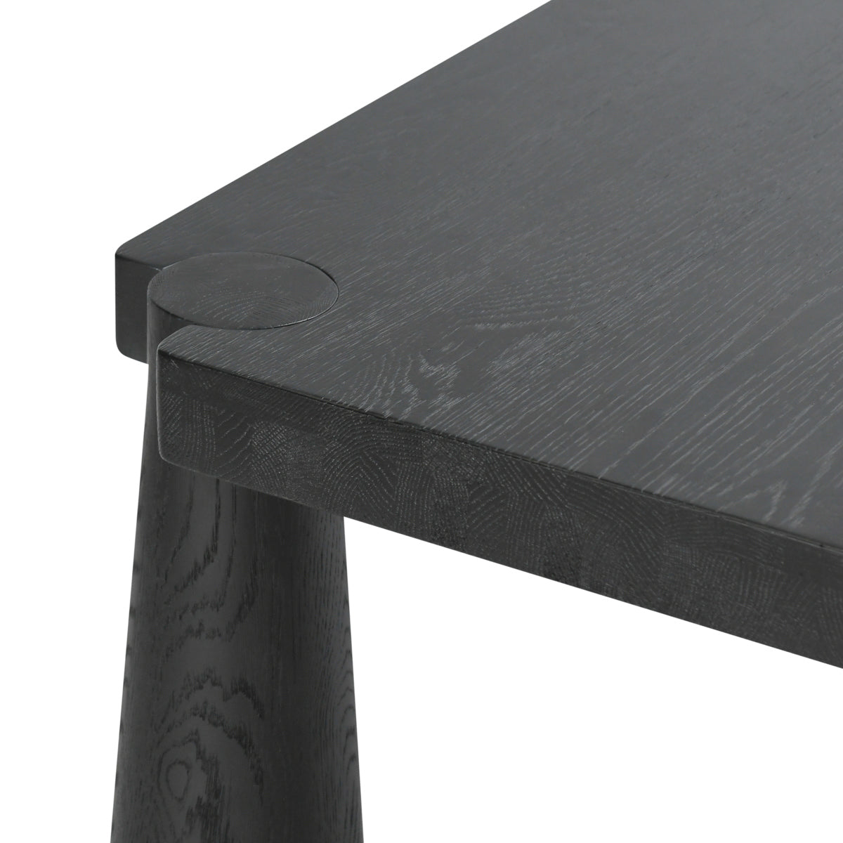 Ink Black Oak Wood Dining Table Atrop Dining Table Collection