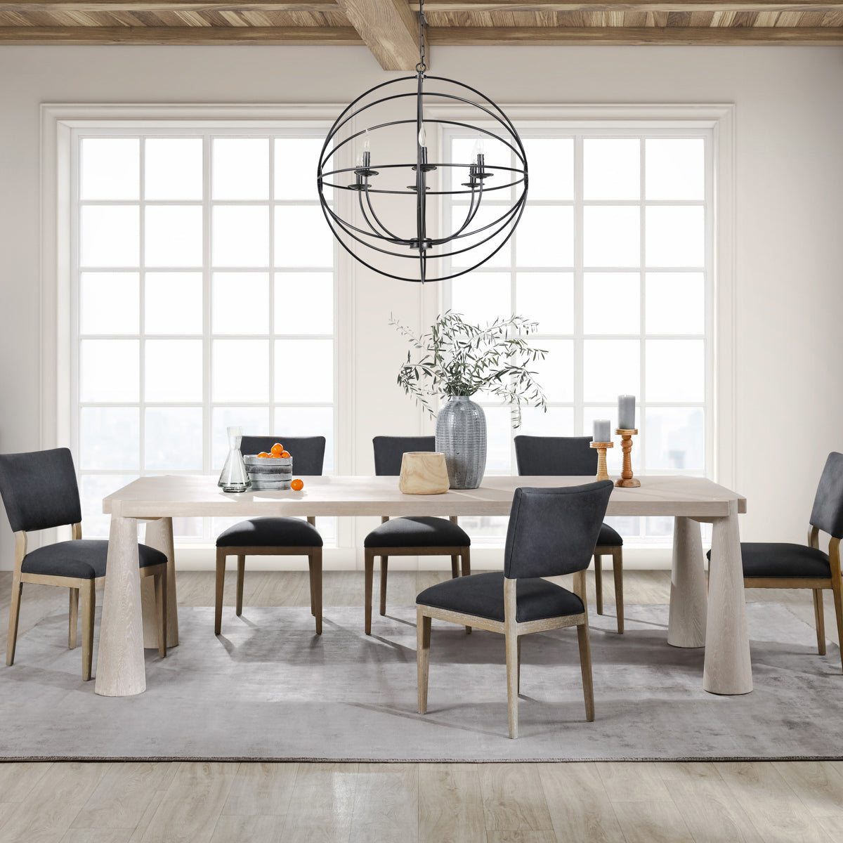 Milk White Oak Wood Dining Table Atrop Dining Table Collection