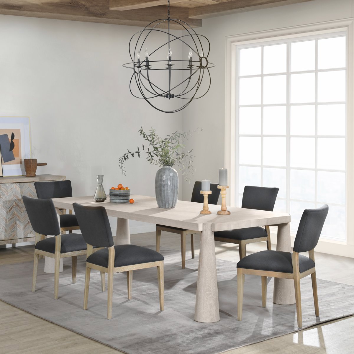 Milk White Oak Wood Dining Table Atrop Dining Table Collection