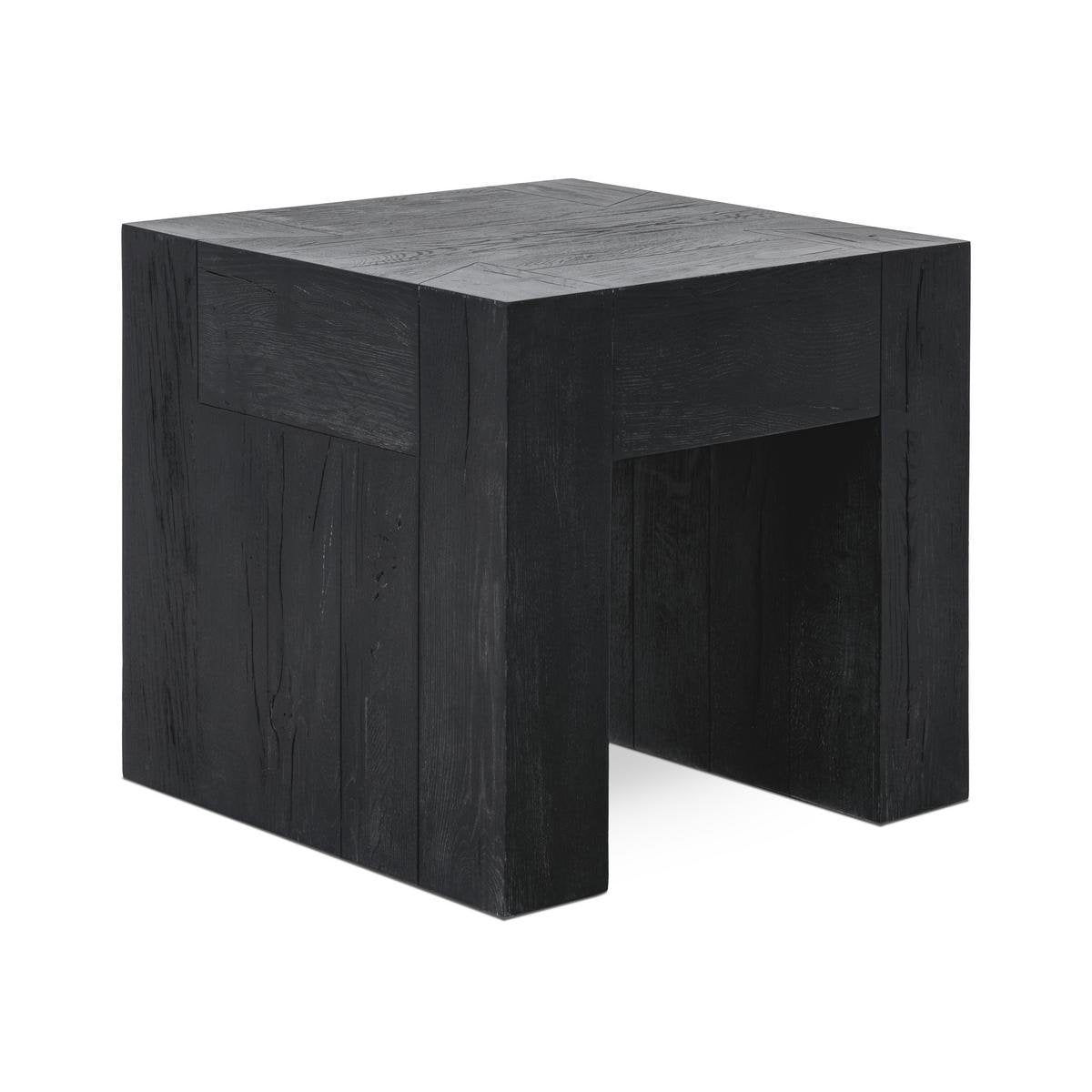 Aged Black Reclaimed Oak Accent & End Table Bristol End Table Collection