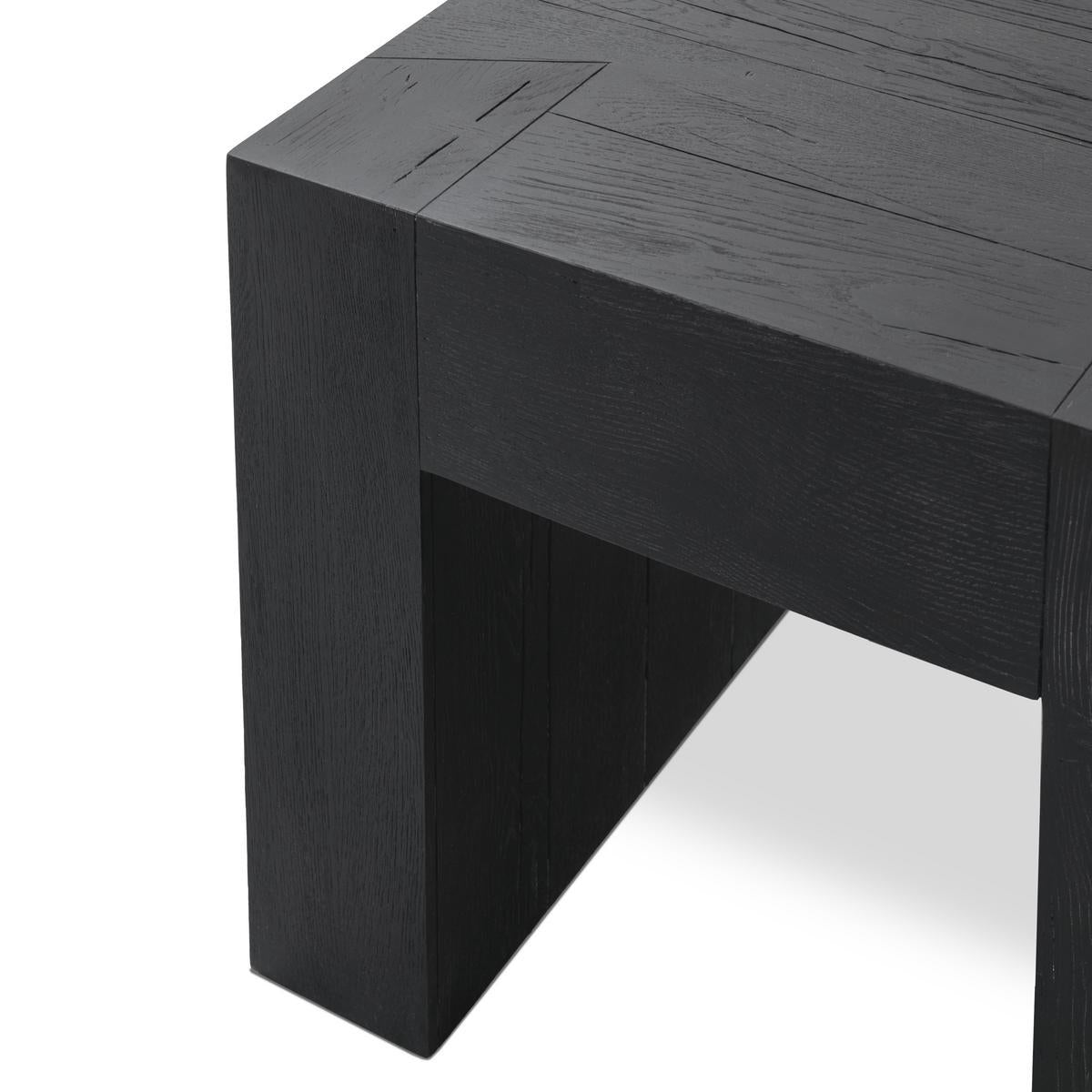 Aged Black Reclaimed Oak Accent & End Table Bristol End Table Collection