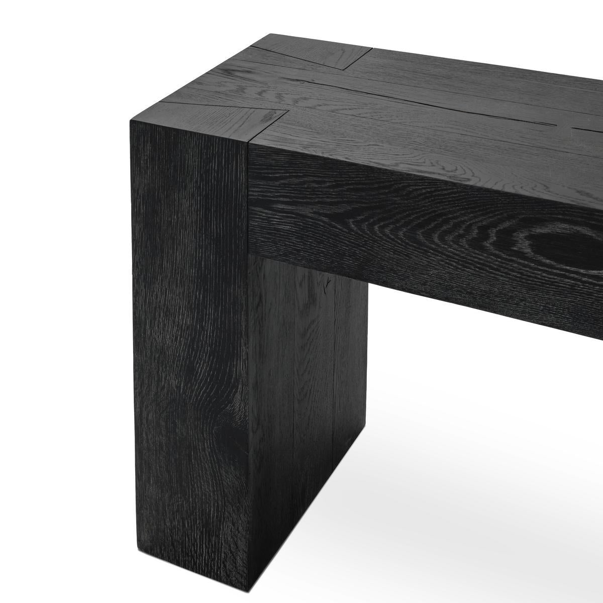 Aged Black Reclaimed Oak Console Table Bristol Console Table Collection