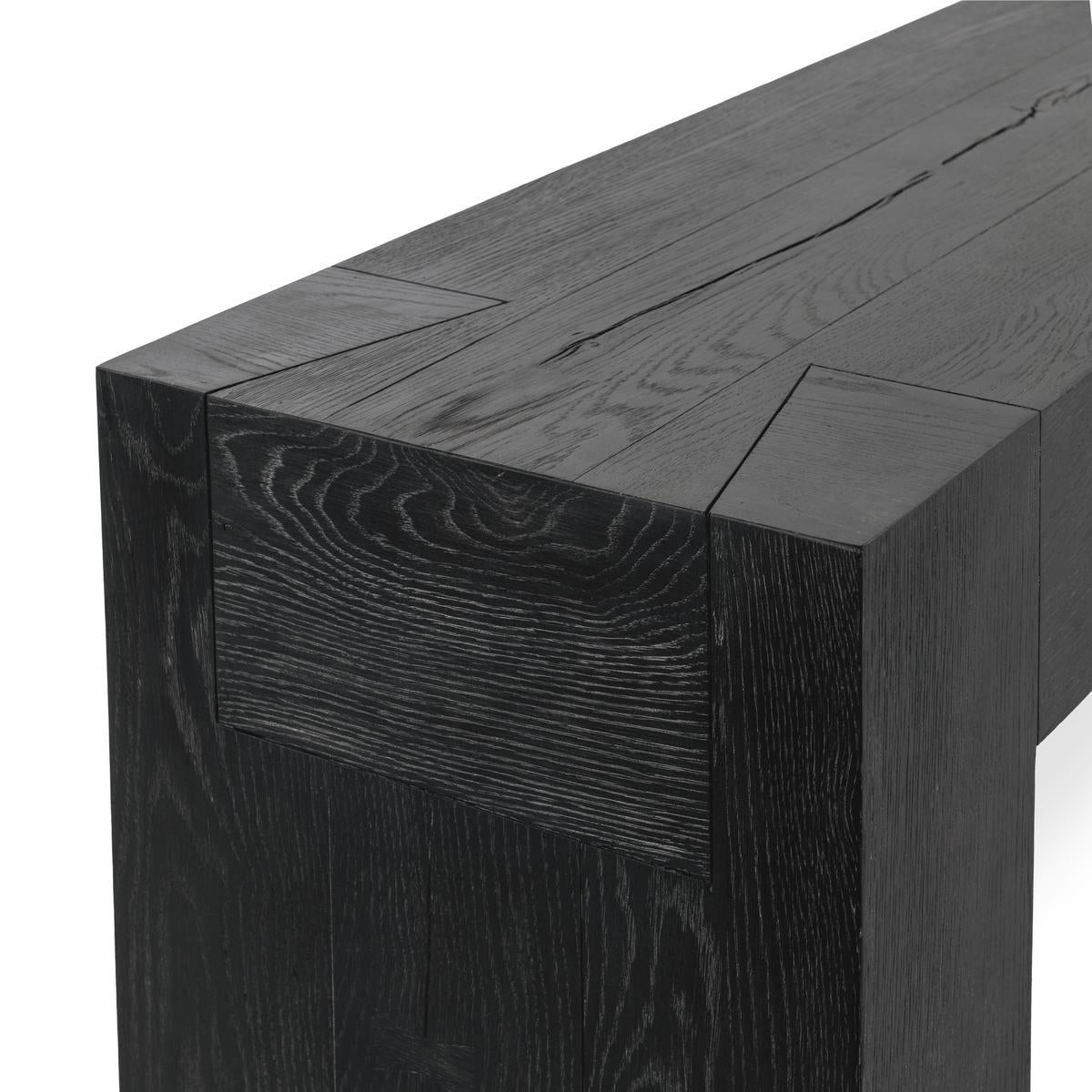 Aged Black Reclaimed Oak Console Table Bristol Console Table Collection