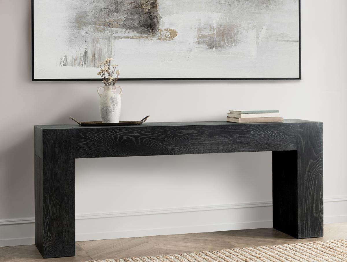 Aged Black Reclaimed Oak Console Table Bristol Console Table Collection