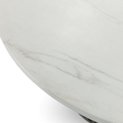 Caspia Outdoor Dining Table Snowdrift White/Black