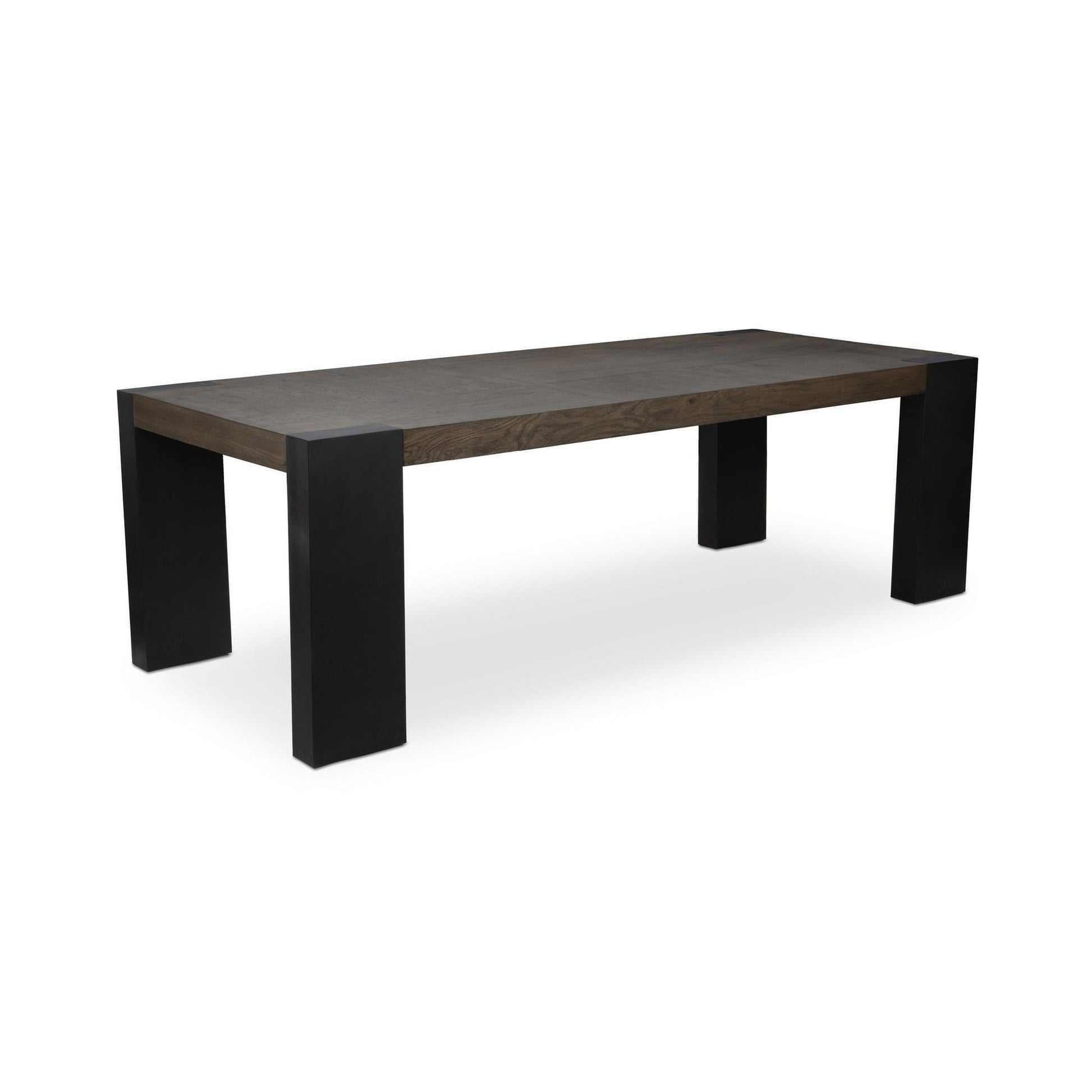 Toasted Brown Oak Veneer Dining Table Deaven Dining Table Collection