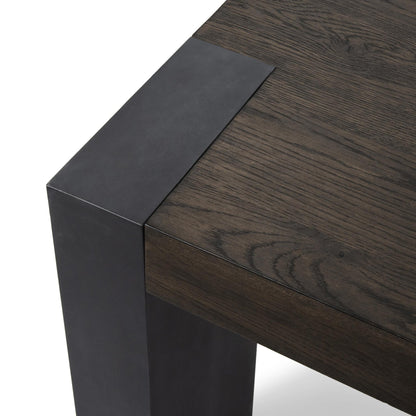 Toasted Brown Oak Veneer Dining Table Deaven Dining Table Collection