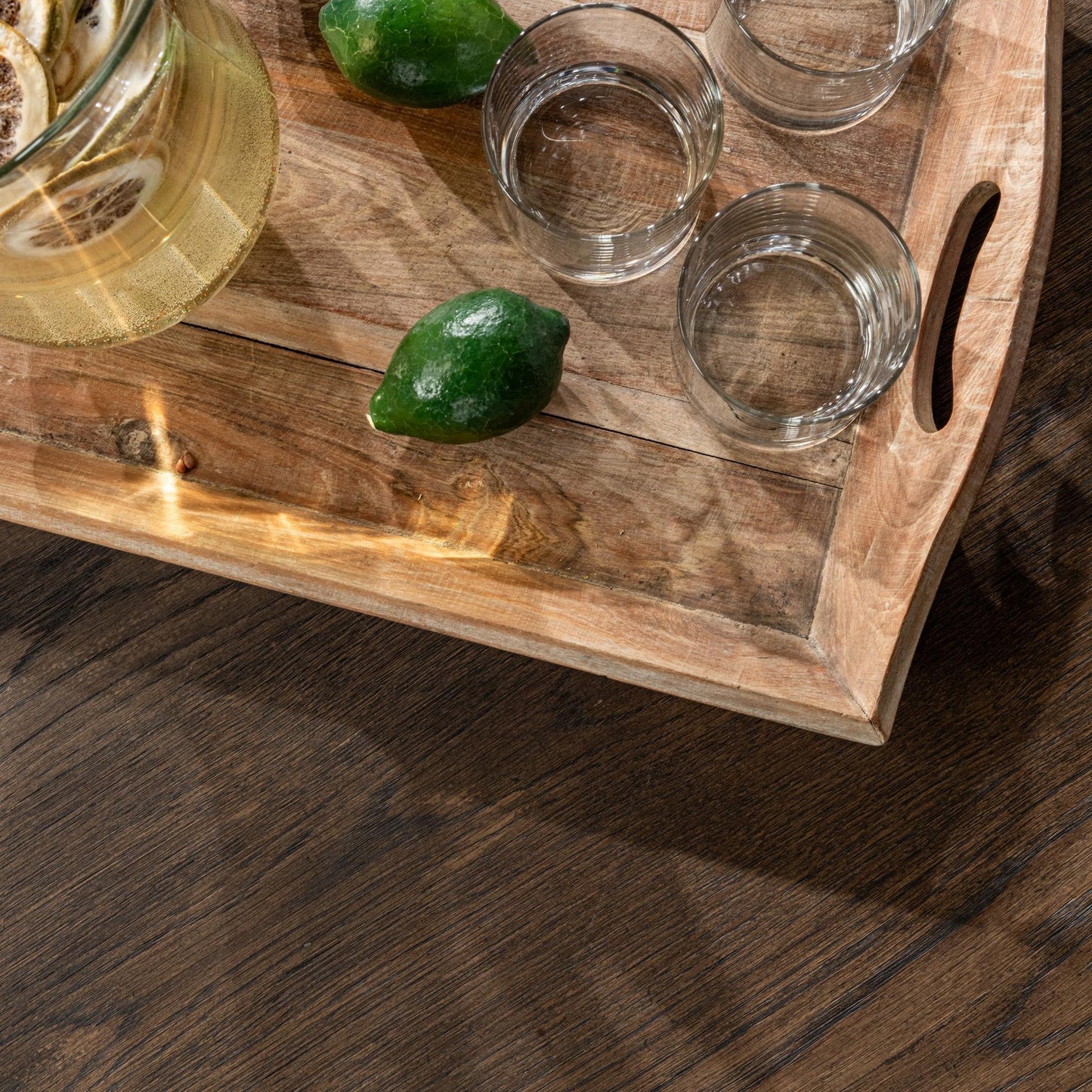 Toasted Brown Oak Veneer Dining Table Deaven Dining Table Collection