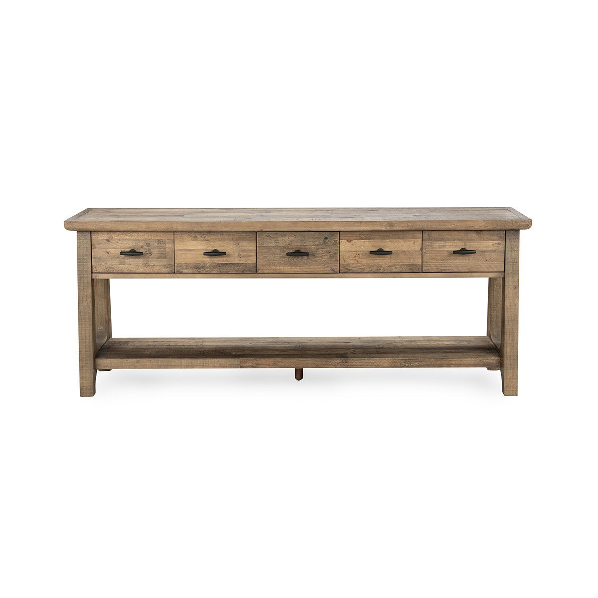Natural Pine Reclaimed Pine Console Table Talladega Five-Drawer Console Table Collection