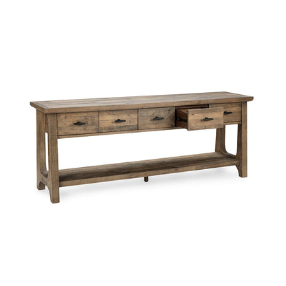 Natural Pine Reclaimed Pine Console Table Talladega Five-Drawer Console Table Collection
