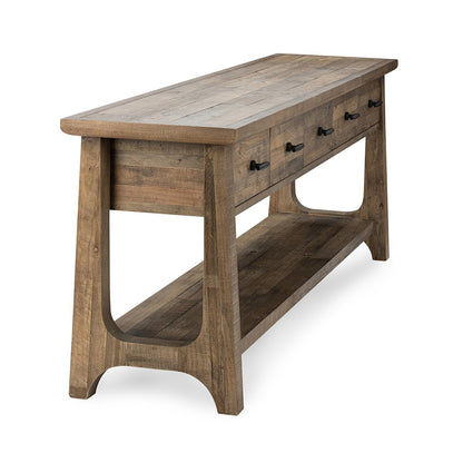 Natural Pine Reclaimed Pine Console Table Talladega Five-Drawer Console Table Collection