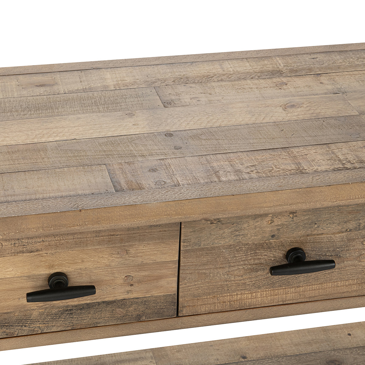 Natural Pine Reclaimed Pine Console Table Talladega Five-Drawer Console Table Collection